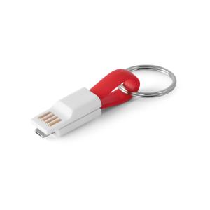 Chaveiro com Cabo USB com conector 2 em 1.      